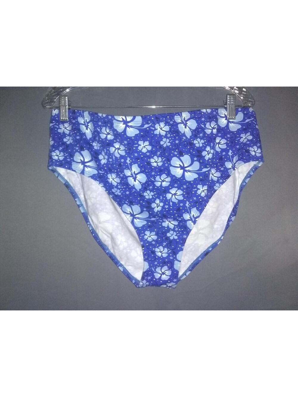 Bermuda Beachwear Bikini Lycra Bottom Blue Floral Size 2X